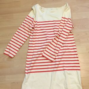J Crew Red and Cream Striped Dress